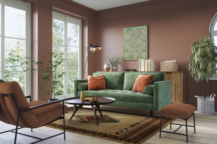 Udoban i lep dnevni boravak u zemljanim tonovima